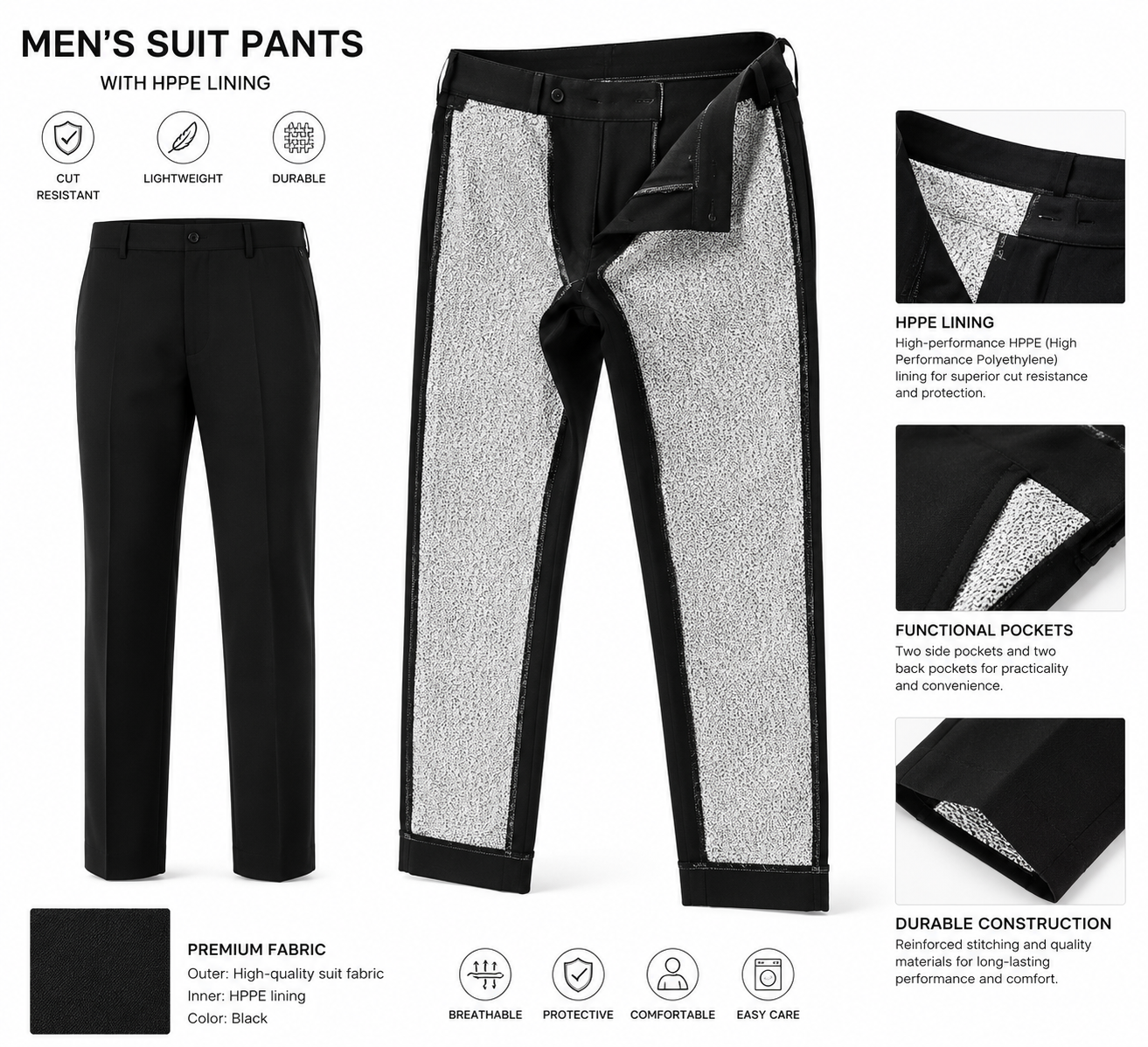 AntiStab® Men’s Protective Suit Pants